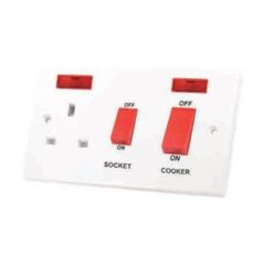 Selectric LG953N c/w Switched Socket 13A & Neon Cooker Control Unit Bulk 45A White
