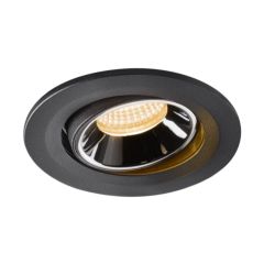 SLV 1005327 NUMINOS MOVE S Recessed LED 2700K Downlight 55Deg CRI90 IP20 IK02 8.6W 690lm 10x6.35cm Black/Chrome