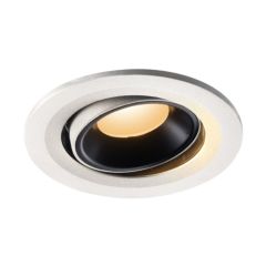 SLV 1005334 NUMINOS MOVE S Recessed LED 2700K Downlight 55Deg CRI90 IP20 IK02 8.6W 670lm 10x6.35cm White/Black
