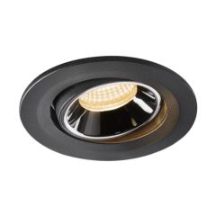 SLV 1005345 NUMINOS MOVE S Recessed LED 3000K Downlight 55Deg CRI90 IP20 IK02 8.6W 700lm 10x6.35cm Black/Chrome