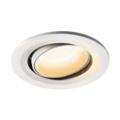 SLV 1005350 NUMINOS MOVE S Recessed LED 3000K Downlight 40Deg CRI90 IP20 IK02 8.6W 730lm 10x6.35cm White/White