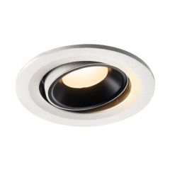 SLV 1005352 NUMINOS MOVE S Recessed LED 3000K Downlight 55Deg CRI90 IP20 IK02 8.6W 690lm 10x6.35cm White/Black