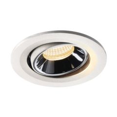 SLV 1005354 NUMINOS MOVE S Recessed LED 3000K Downlight 55Deg CRI90 IP20 IK02 8.6W 700lm 10x6.35cm White/Chrome