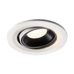 SLV 1005367 NUMINOS MOVE S Recessed LED 4000K Downlight 40Deg CRI90 IP20 IK02 8.6W 730lm 10x6.35cm White/Black