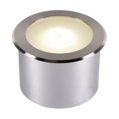 SLV 1006106 DASAR FLAT 120 Round LED 3000K Groundlight CRI80 IP65/IP67 IK08 7W 520lm 220-240V 12x8cm Stainless Steel 304