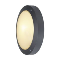 SLV 229075 BULAN Round E14 C35 IP44 Frosted Wall Light 60W 230V 27x7cm Anthracite Aluminium