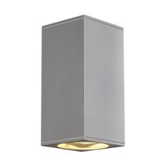 SLV 229574 THEO Up/Down Square Wall Light GU10 QPAR111 IP44 75W 230V 13x27.5x13.5cm Grey Aluminium