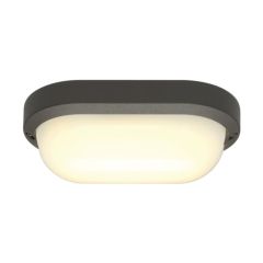 SLV 229935 TERANG 200 Ceiling Oval LED 3000K Luminaire 120Deg CRI90 IP44 IK03 11W 680lm 220-240V 19.8x11x7.5cm Anthracite Aluminium