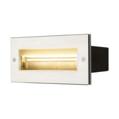 SLV 233660 BRICK Recessed LED 3000K Wall Light CRI90 IP65 IK02 11W 850lm 220-240V 21x9.1x9.3cm Stainless Steel