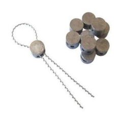 Round Lead Meter Seals c/w Twisted Galvanised Sealing Wire Pack=100