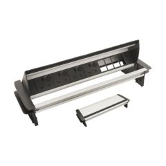 Tass IDP4/46C Power Unit Within Desk 4xSocket 4xSpaces 4x5A 385x132mm Brushed Aluminium