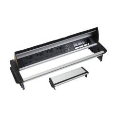 Tass IDP4USB46C Power Unit Within Desk 4xSocket 4xSpaces 2xUSB 4x5A 440x132mm Brushed Aluminium