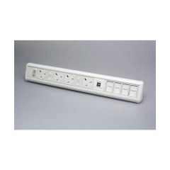 Tass P-PACK4/4WU Power Unit Desktop 4xSocket Dual USB Ports c/w 4xCat6 Data Modules 4x5A 515x76x70mm White RAL 9003
