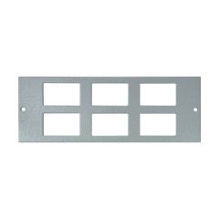 Tass STO280 Data Plate 6 Way LJ6C Module Cutouts 6x37x22mm 185x68mm Light Grey Galvanised Steel