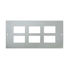 Tass STO289 Data Plate 6 Way LJ6C Module Cutouts 6x37x22mm 185x89mm Light Grey Galvanised Steel