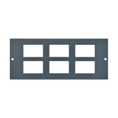 Tass STO306 Data Plate 6 Way LJ6C Module Cutouts 6x37x22mm 185x76mm Dark Grey Galvanised Steel