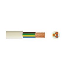 3 Core Heat Resistant Flexible Cable 0.75mmSQ 3093Y White 100M