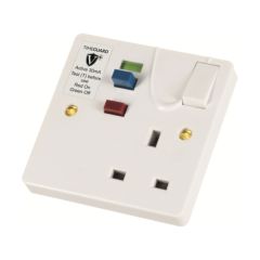 Timeguard RCD01WAVN Valiance+® RCD Protected Single Gang White Switched Socket – Active