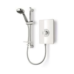 Triton ASP09GSWHT Aspirante Electric c/w Full Shower Kit 9.5kW 300x200x94mm White Gloss
