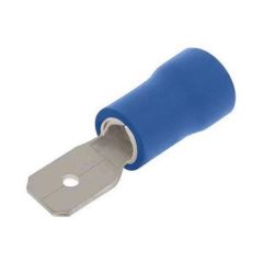 Unicrimp QBPO48M5 4.8mm 0.5mm Male Push On Terminal Pre-Insulated Blue Pack=100