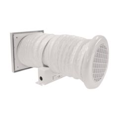 Vent Axia Minivent SKT In-line Shower Timer Fan Kit White c/w 3M Ducting, Grille, Spigot Clips
