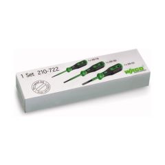 Wago 210-722 Operating tool set with partially insulated shaft; Type 1, blade (2.5 x 0.4) mm; Type 2, blade (3.5 x 0.5) mm; Type 3, blade (5.5 x 0.8) mm