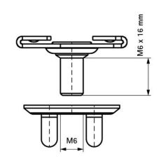 Britclips AC25 M6x16 25mm T Bar Twist On Clip Pack=25