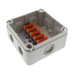 Wiska COMBI 407 95x95x60mm PVC Enclosure c/w 24A Terminals IP66 Black