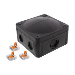 Wiska COMBI 407 95x95x60mm PVC Adaptable Box c/w WAGO 221 Terminals 32A IP66 Black