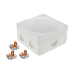 Wiska COMBI 407 95x95x60mm PVC Adaptable Box c/w WAGO 221 Terminals 32A IP66 White