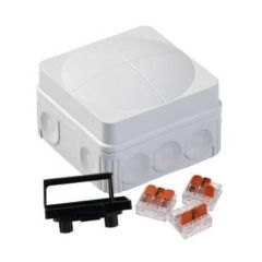 Wiska COMBI 108 76x76x51mm PVC Adaptable Box c/w 3x 3P WAGO Connectors IP66 Light Grey