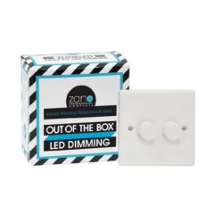 Zano 150W 2 Gang LED Rotary Dimmer Switch White Plastic