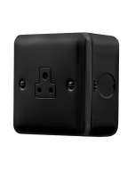 Click MetalClad Pro Matt Black 2A Round Pin Socket Outlet
