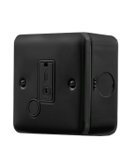Click MetalClad Pro Matt Black 13A Fused Connection Unit With Optional Flex Outlet