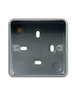Click MetalClad Pro Grey 1 Gang 40mm Deep Mounting Box (No Knockouts)