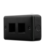 Click MetalClad Pro Matt Black 2 Gang MiniGrid® Unfurnished Plate - 2 x 2 Apertures