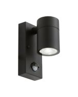 Ansell AACERO/WLD/BLK/PIR Acero Directional Wall Light GU10 Black PIR 120x92mm