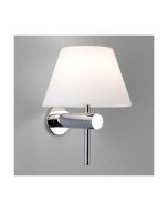 Astro 1050001 Roma Bathroom Dimmable Wall Light w/o G9 LED c/w Whi Glass Shade IP44 3W 190x150x153mm Polished Chrome