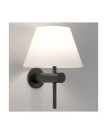 Astro 1050007 Roma Bathroom Dimmable Wall Light w/o G9 LED c/w Whi Glass Shade IP44 3W 190x150x153mm Matt Black