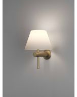 Astro 1050009 Roma Bathroom Dimmable Wall Light w/o G9 LED c/w Whi Glass Shade IP44 3W 190x150x153mm Matt Gold