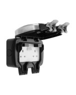 BG WPL22 Nexus Storm 2 Gang Weatherproof IP66 Socket 13A Brushed Stainless Steel