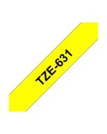 Brother TZE-631 TZE Laminated 12mmx8m Tape Black/Yellow