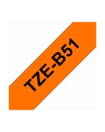 Brother TZE-B51 TZE Laminated 24mmx5m Tape Black/Orange Fluorescent