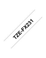Brother TZE-FX231 TZE Laminated 12mmx8m Tape Black/White Flexi