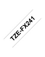 Brother TZE-FX241 TZE Laminated 18mmx8m Tape Black/White Flexi