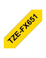 Brother TZE-FX651 TZE Laminated 24mmx8m Tape Black/Yellow Flexi