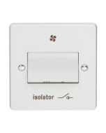 Crabtree Capital 1 Gang TP 6A Fan Isolator Switch White c/w Fan Symbol