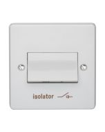 Crabtree Capital 1 Gang TP 6A Fan Isolator Switch White
