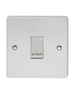 Crabtree Capital 1 Gang 2 Way 10A SP Retractive Switch White "Press"