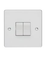 Crabtree Capital 2 Gang 2 Way SP 10AX Light Switch White